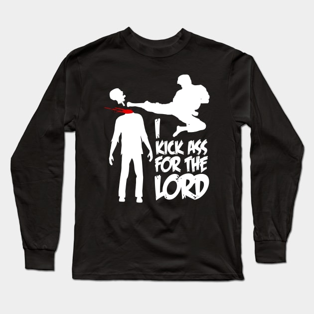 I Kick Ass For The Lord - Braindead / Dead Alive Long Sleeve T-Shirt by CultureClashClothing